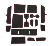 Tapis antidérapant Tapis Rangement Intérieur Voiture Accessoires Antidérapants Rainure Porte pour Hyundai pour Tucson NX4 2025 2026(Rosso)