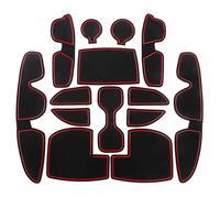 Tapis antidérapant Tapis Tasse Antidérapant Étanche pour Porte Voiture Accessoires D'intérieur pour Hyundai I30 N 2017 2018 2019 2020 2021 2022(Rosso)