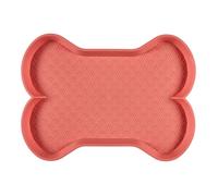THE CONCEPT FACTORY - AN6107 - Tapis Antidérapant pour Gamelles d'animaux - Facile à Nettoyer - Design Ludique - Surface Texturée - Idéal pour Deux Bols - 60X40 cm - Rose