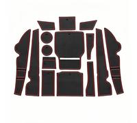 Tapis Antidérapant Voiture pour Benz GLC 2023 5-Seater, Set pour Console Centrale, Porte-Gobelets, Boîte à Gants Protection Solide,Red