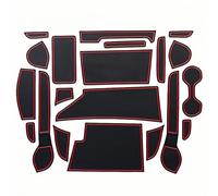 Tapis Antidérapant Voiture pour Nissan Note E-Power NISMO, Set pour Console Centrale, Porte-Gobelets, Boîte à Gants Protection Solide,Red