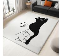 Tapis antidérapants moelleux, noir et blanc, ultra-fins, résistants aux taches, imprimés animaux de dessins animés et chatons, pour salon, chambre, salle à manger, entrée, 140 x 200 cm