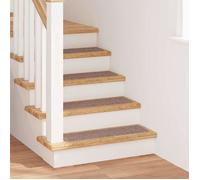 Tapis antidérapants pour escaliers - vidaXL - 15 pièces - Marron clair - 75x20x0.8 cm - Polypropylène