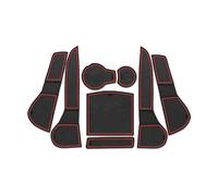 Tapis Antidérapants Voiture pour Audi A4 B8 8K RS RS3 2008-2011,Inserts Console & Accoudoir,Protection Anti-Saleté,Porte-Gobelet,Facile à Nettoyer,Red