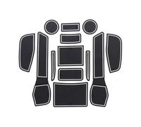 Tapis Antidérapants Voiture pour Qashqai 2016-2018,Inserts Console & Accoudoir,Protection Anti-Saleté,Porte-Gobelet,Facile à Nettoyer,White