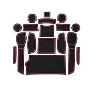 Tapis Antidérapants Voiture pour Qashqai J11 SUV 2018 2019 2020,Inserts Console & Accoudoir,Protection Anti-Saleté,Porte-Gobelet,Facile à Nettoyer,Red