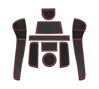 Tapis Antidérapants Voiture pour Skoda Citigo 2013-2019,Inserts Console & Accoudoir,Protection Anti-Saleté,Porte-Gobelet,Facile à Nettoyer,Red