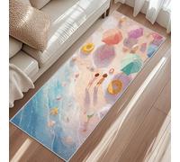 Tapis Arbre De Vie, Tapis Entree Oisson Monde sous-Marin Mythologie Nordique, Rugs 50x80cm pour Chambre Passage Sortie Carpet Poils Ras Antidérapant Lavable en Machine