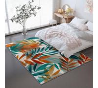 Tapis Art Abstrait marbre Vagues Imprimé -Tapis de Convient aux Adultes et aux Enfants, Vert Flanelle Douce Lavable Antidérapant und Confortable pour Salon ou Bureau 140 x 200 cm