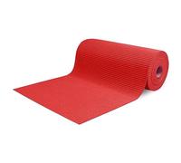 Tapis au mètre de voie pour extérieur, couloir, bord de piscine, tapis en caoutchouc, antidérapant, multi-usages absorbants, éponge Aquamat, couleur unie, (350 x 65 cm, rouge)