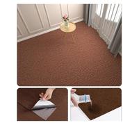 Tapis auto adhésif Self Adhesive Carpet Floor Tiles Sticker DIY Cat Scratch Couch Furniture Protector Square Rugs Peel and Stick Mat for Home 30cm(Brown)