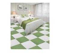 Tapis auto adhésif Self Adhesive Carpet Floor Tiles Sticker Square Rugs Peel And Stick Mat DIY Kitchen Dining Room Bedroom Non-Slip Carpet 30 * 30cm(Beige Light green,4)