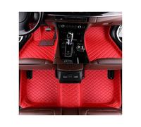Tapis Auto Tapis Sol Voiture en Cuir Luxe Imperméables Toutes Saisons Couverture Complète 3D pour Mitsubishi pour Outlander 2005 2006 2007 Tapis Sol Antidérapant(Style 1 Rouge)