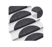 Tapis autoadhésifs de marches 10 pcs Gris foncé 56x17x3 cm