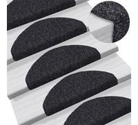 Tapis autoadhésifs de marches 10 pcs Noir 65x21x4 cm Aiguilleté Noir G