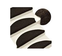 Tapis autoadhésifs de marches 5 pcs Marron 56x17x3cm Aiguilleté