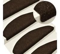 Tapis autoadhésifs de marches 5 pcs Marron 65x21x4cm Aiguilleté Brun G