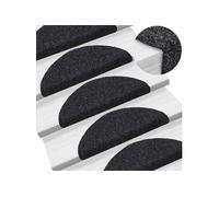 Tapis autoadhésifs de marches 5 pcs Noir 56x17x3 cm Aiguilleté