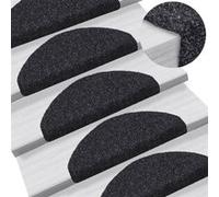 Tapis autoadhésifs de marches 5 pcs Noir 65x21x4 cm Aiguilleté Noir G
