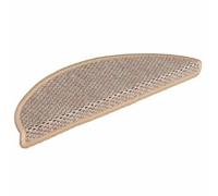 Tapis autocollant escalier sisal 30 pièces beige clair | Tissu résistant aspect sisal, insonorisant, coulissant, chaud, confortable, lavable, pliable, rubans adhésifs deux côtés