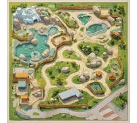 Tapis aventure - Mon Zoo - 90 x 90 cm - Néoprène 2mm - Conforme aux normes européenne