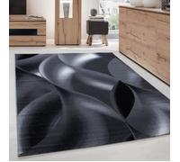 Tapis - Ayyildiz - Moderne - Motif vagues - 120x170 cm - Courte pile - Noir Gris
