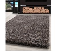 Tapis - AYYILDIZ - Shaggy - 140x200 cm - Gris Taupe Beige Crème - Intérieur Rectangulaire