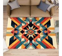 Tapis aztèque 152,4 x 279,4 cm, motif tribus du Sud-Ouest pour chambre à coucher, tapis lavable pour salon, tapis antidérapant, cadeau de pendaison de crémaillère et tapis de sol d'intérieur