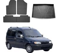 Tapis & bac de coffre Set pour Citroen Berlingo 1996-2009 Caoutchouc noir 5x