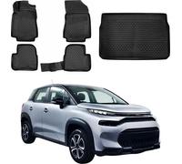 Tapis & bac de coffre Set pour Citroen C3 2016-2024 Caoutchouc TPE Noir 5x
