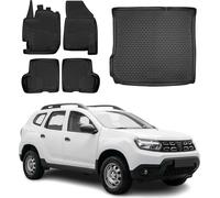 Tapis & bac de coffre Set pour Dacia Duster 2017-2024 Caoutchouc TPE Noir 5x
