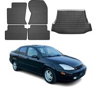 Tapis & bac de coffre Set pour Ford Focus mk1 1998-2004 Limo TPE Noir 5x