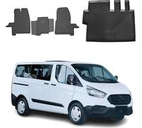Tapis & bac de coffre Set pour Ford Tourneo Custom 2012-2024 Caoutchouc TPE 4x