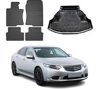 Tapis & bac de coffre Set pour Honda Accord 2008-2015 Caoutchouc TPE Noir 5x