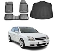Tapis & bac de coffre Set pour Opel Vectra C 2002-2008 Caoutchouc TPE Noir 5x