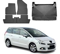 Tapis & bac de coffre Set pour Peugeot 5008 I 2010-2017 Caoutchouc TPE 5x