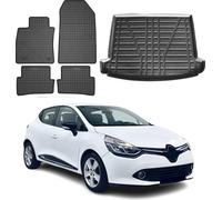 Tapis & bac de coffre Set pour Renault Clio 2012-2019 Caoutchouc inférieur 5x
