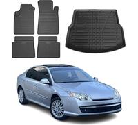 Tapis & bac de coffre Set pour Renault Laguna 2008-2015 Caoutchouc Noir 5x