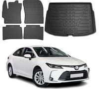 Tapis & bac de coffre Set pour Toyota Corolla bicorps 2019-2025 Caoutchouc 5x