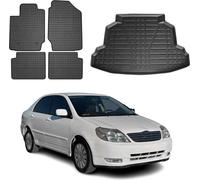 Tapis & bac de coffre Set pour Toyota Corolla break 2002-2007 Caoutchouc TPE 5x