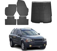 Tapis & bac de coffre Set pour Volvo XC90 2003-2015 Caoutchouc TPE Noir 5x