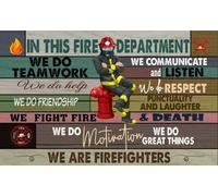 Tapis Bains Facile À Nettoyer Tapis De Bain dans Cette Caserne De Pompiers, Nous Cultivons L'Amitié. Nous Sommes Pompiers. Anti-Saleté Tapi Salle De Bain pour Chambre Intérieur Déco 40X60Cm