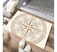 Tapis Bains Lavable Tapis De Porte Texture De Roses des Vents d'une Ancienne Boussole Nautique Anti-Poussière Tapi Entrée pour Intérieur Chambre Cuisine 40X60Cm