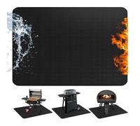 Tapis Barbecue Sol Exterieur, 65"×48" Tapis Anti Feu RéUtilisable Grand Tapis Ignifuge 165 ×120cm Convient pour Brasero Barbecue à Gaz Sol ExtéRieur Patio Pelouse Camping Pliable Patio Accessoires