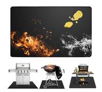 Tapis Barbecue Sol Exterieur, Résistant à La Chaleur Jusqu'à 1800 °C, Tapis de Protection Du Sol, Tapis de barbecue ignifuge pour barbecue à gaz, barbecue au charbon de bois, foyer (150x100cm)