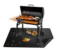 Tapis Barbecue Sol Exterieur, Tapis Réfractaire, Tapis Lgnifuge Résistant à la Chaleur jusqu'à 850°C, Anti Taches & Facile à Nettoyer Grill à Charbon et Foyer pour Pelouse Patio Cheminées (122*203cm)