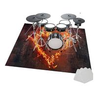 Tapis Batterie Acoustique Insonorisant, Tapis de Tambour, Tapis de Batterie électronique Grosse Caisse Claire et Autres Instrument Musique Tapis Antidérapants, 180 x 140 cm Accessoires Batterie