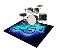 Tapis Batterie Acoustique Tapis de Tambour Insonorisé Tapis de Batterie électronique Tapis d'absorption Vibrations Tapis Batterie Tambour pour Basses Caisse Claire et Autres Instruments 200 x 160 cm