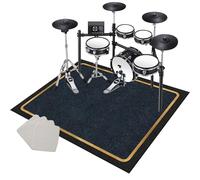 Tapis Batterie Antidérapante Tapis de Tambour Insonorisé Moquette Tapis pour Batterie Acoustique Grosse Caisse Claire Batterie électronique Kits Instruments de Musique Tapis de Sol 160 x 140 cm