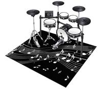 Tapis Batterie électronique Tapis Tambour Insonorisée Tapis Anti Vibration pour Kits de Batterie électronique Grosse Caisse Tapis d'instrument de musique Anti-dérapants Tapis de Batterie 140 x 120 cm